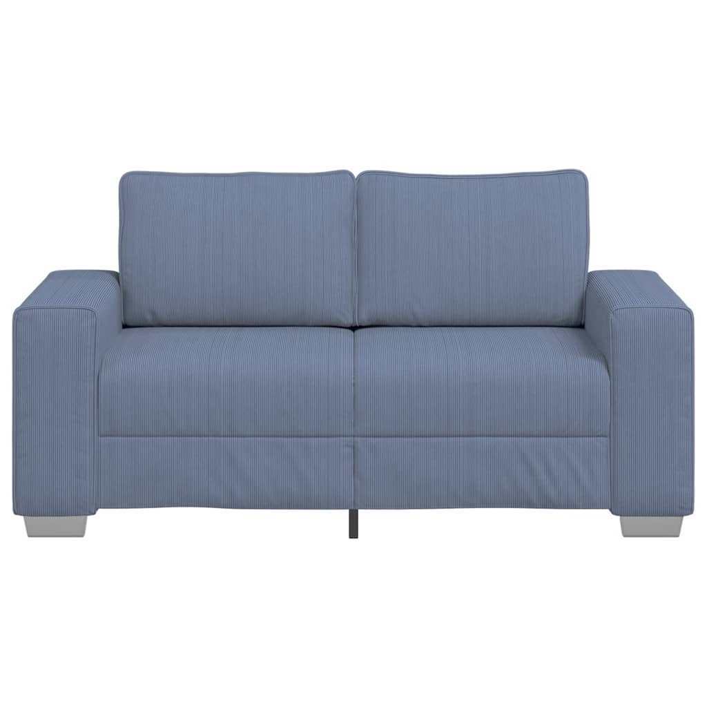 vidaXL Sofa dwuosobowa niebieska 160x77x82 cm tkanina sztruksowa
