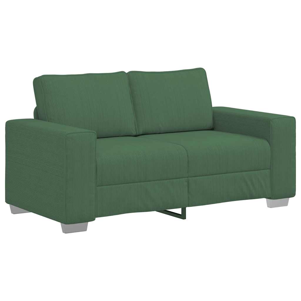 vidaXL Sofa dwuosobowa ciemnozielona 160x77x82 cm Tkanina sztruksowa