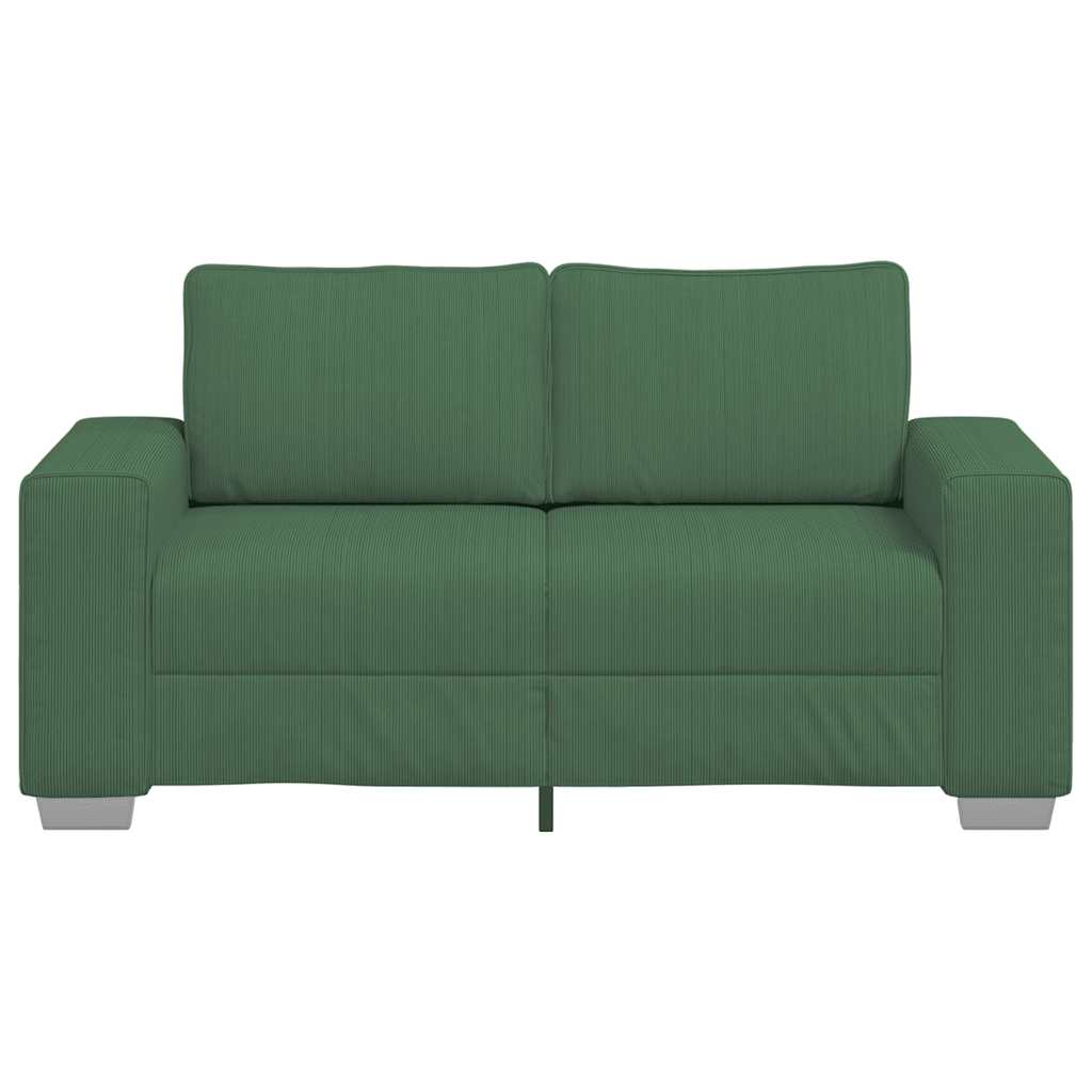 vidaXL Sofa dwuosobowa ciemnozielona 160x77x82 cm Tkanina sztruksowa
