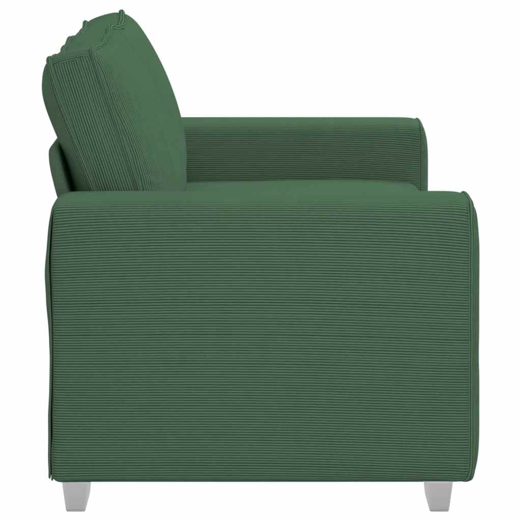 vidaXL Sofa dwuosobowa ciemnozielona 160x77x82 cm Tkanina sztruksowa