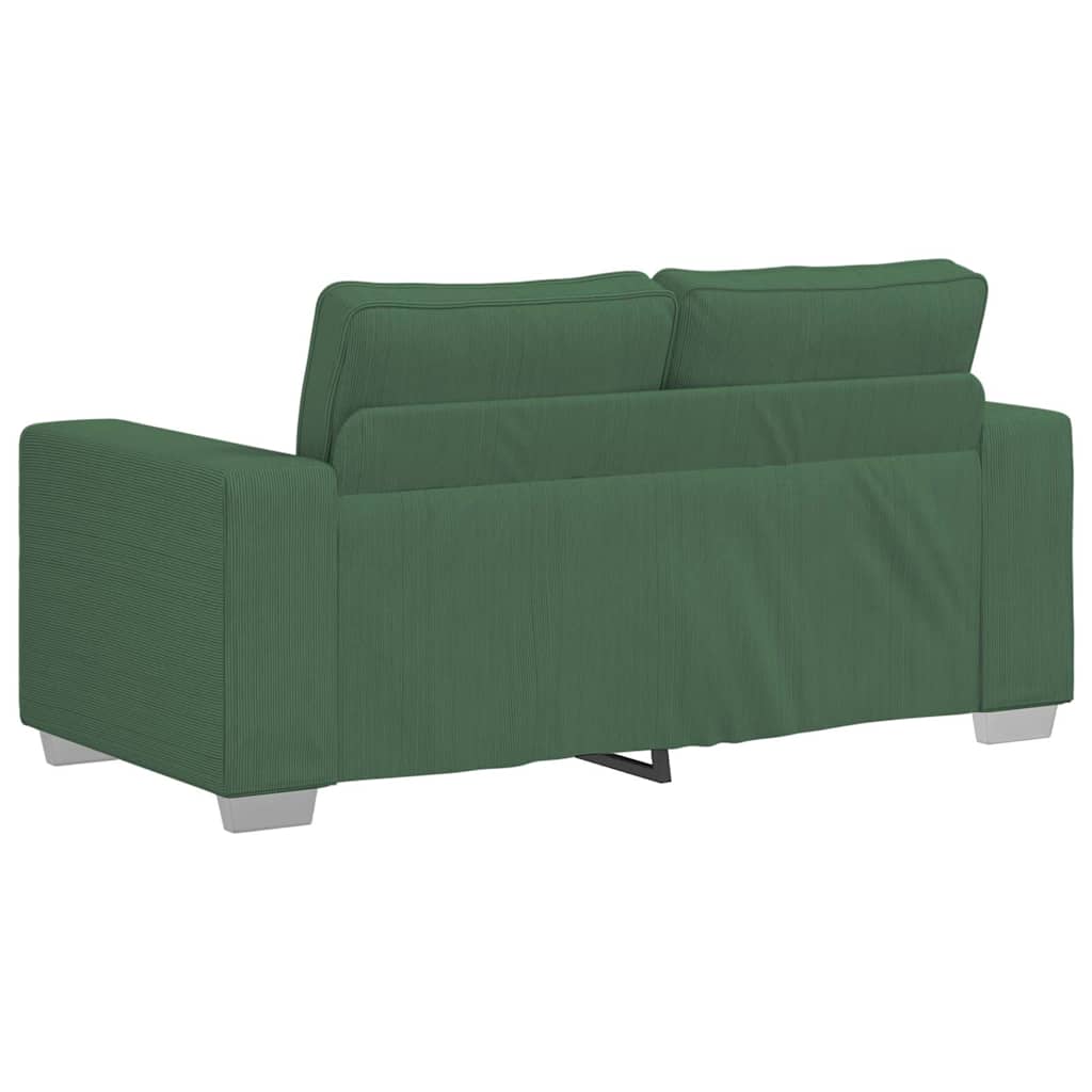 vidaXL Sofa dwuosobowa ciemnozielona 160x77x82 cm Tkanina sztruksowa