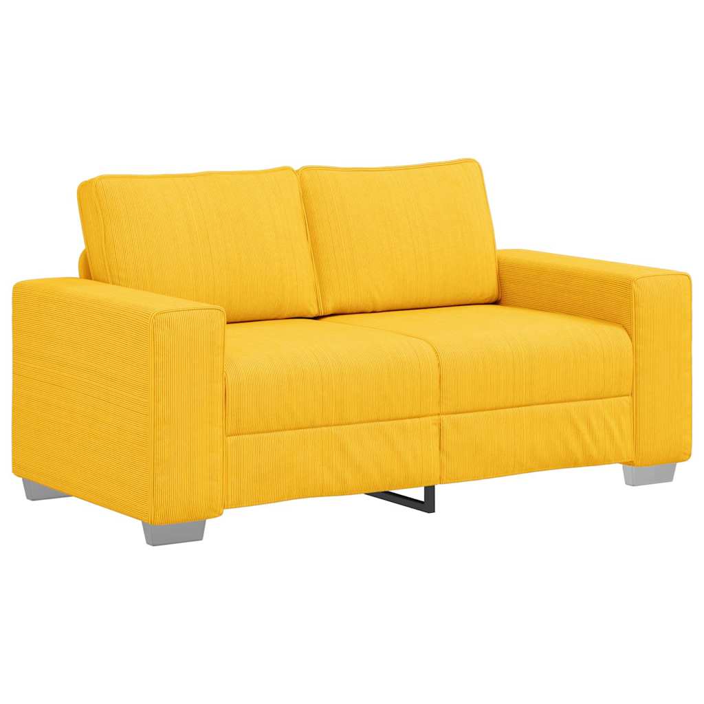 vidaXL Sofa dwuosobowa jasnożółta 160x77x82 cm Tkanina sztruksowa