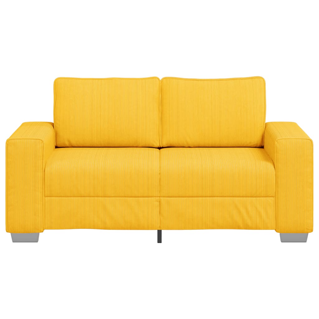 vidaXL Sofa dwuosobowa jasnożółta 160x77x82 cm Tkanina sztruksowa