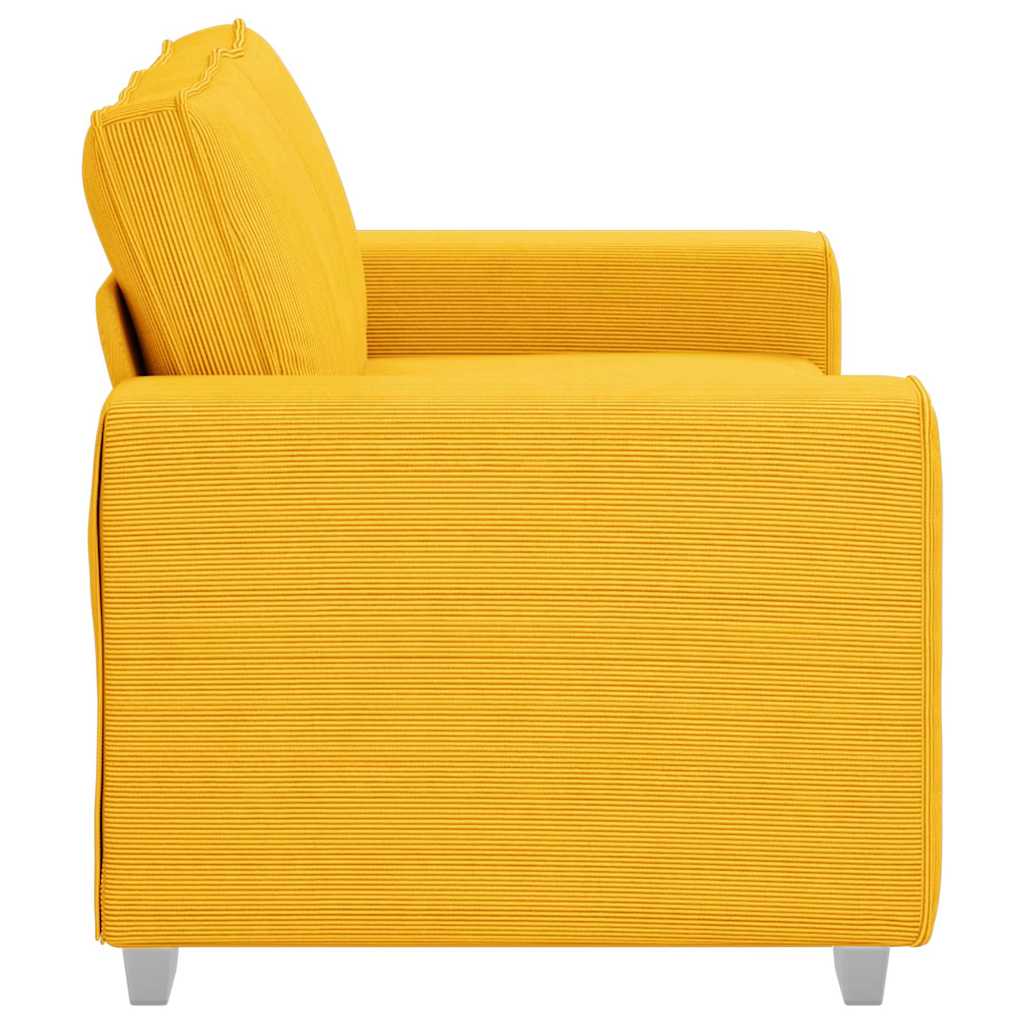 vidaXL Sofa dwuosobowa jasnożółta 160x77x82 cm Tkanina sztruksowa