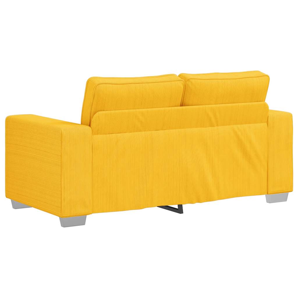 vidaXL Sofa dwuosobowa jasnożółta 160x77x82 cm Tkanina sztruksowa