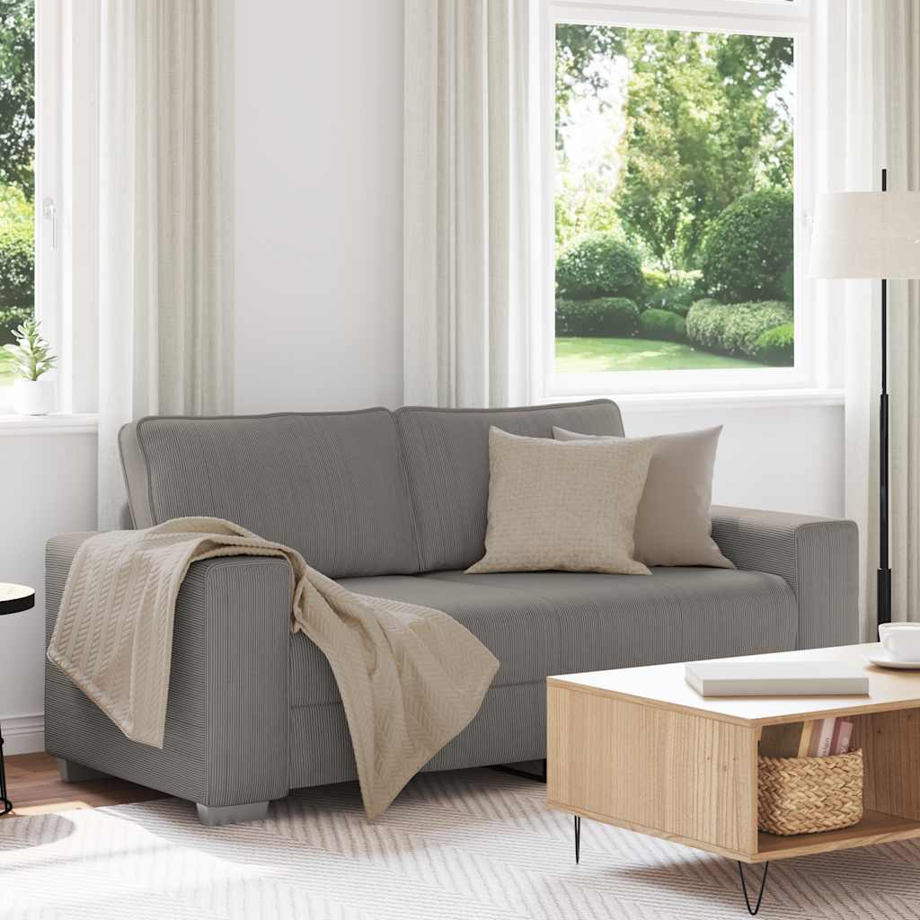 vidaXL Sofa dwuosobowa, jasnoszara, 180x77x82 cm, tkanina sztruksowa