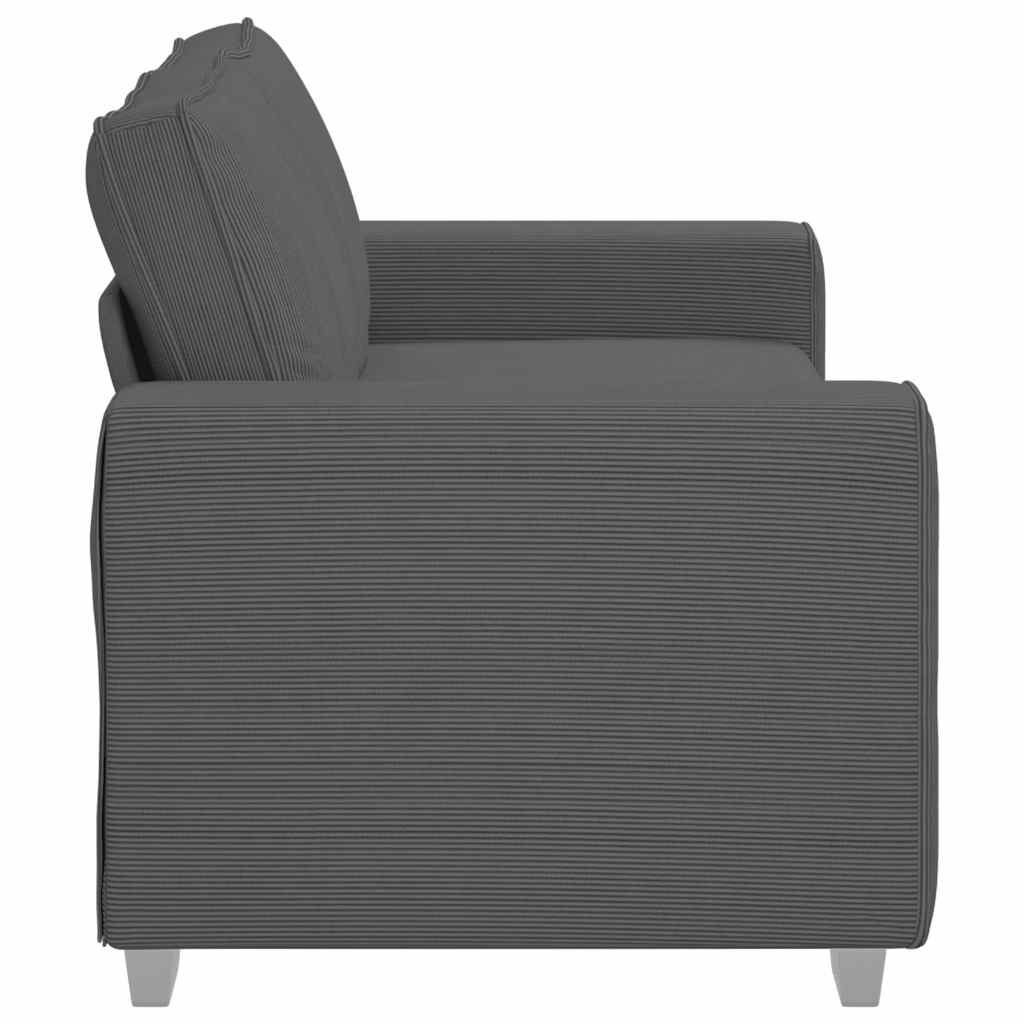 vidaXL Sofa dwuosobowa Ciemnoszara 180x77x82 cm Tkanina sztruksowa