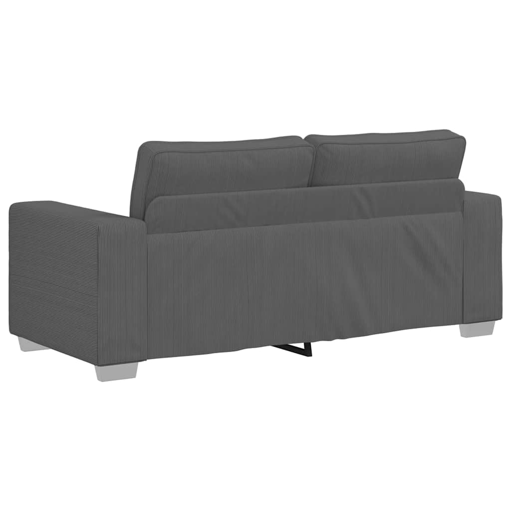 vidaXL Sofa dwuosobowa Ciemnoszara 180x77x82 cm Tkanina sztruksowa