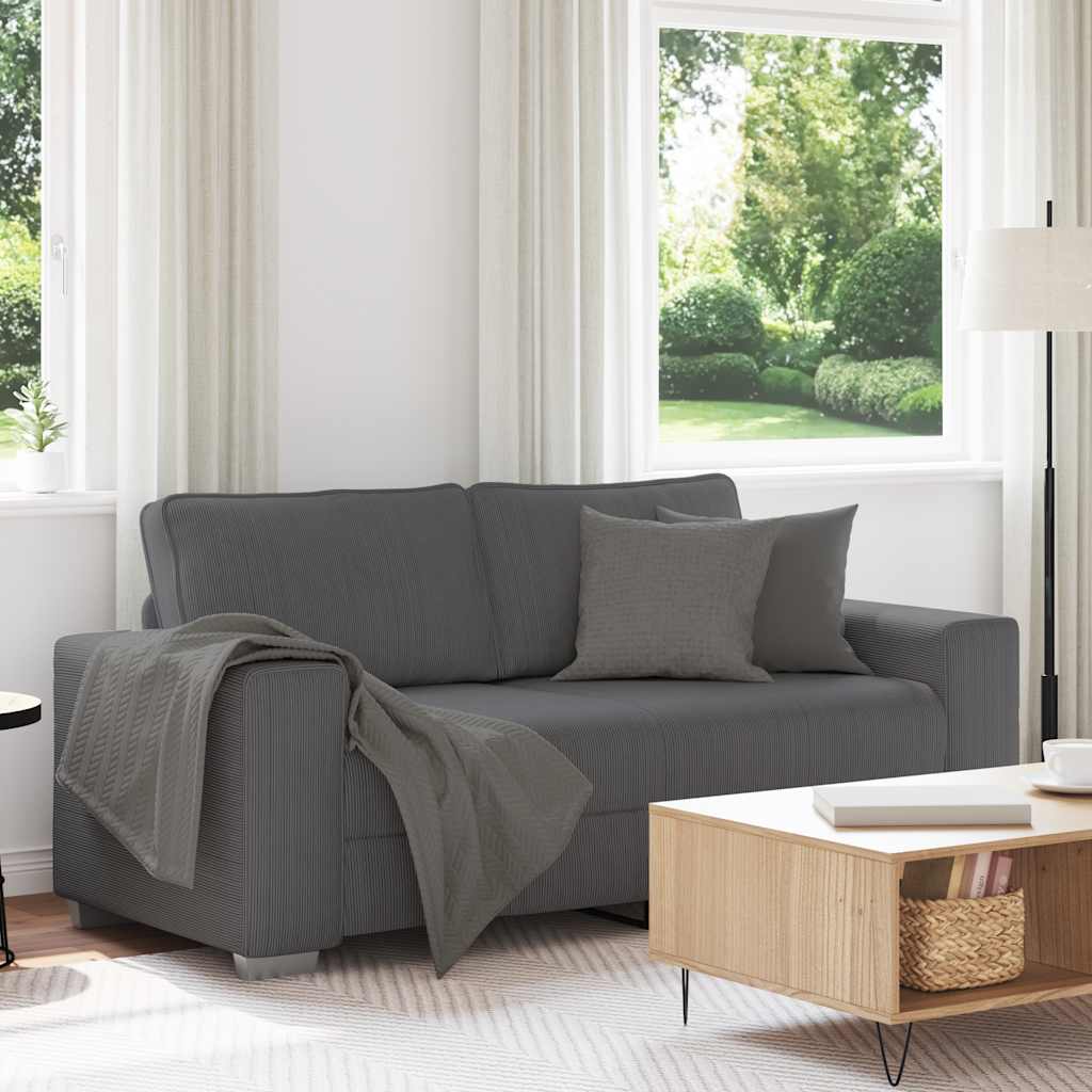 vidaXL Sofa dwuosobowa Ciemnoszara 180x77x82 cm Tkanina sztruksowa