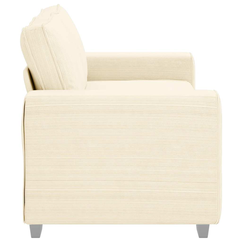 vidaXL Sofa dwuosobowa, kremowa, 180x77x82 cm, tkanina sztruksowa
