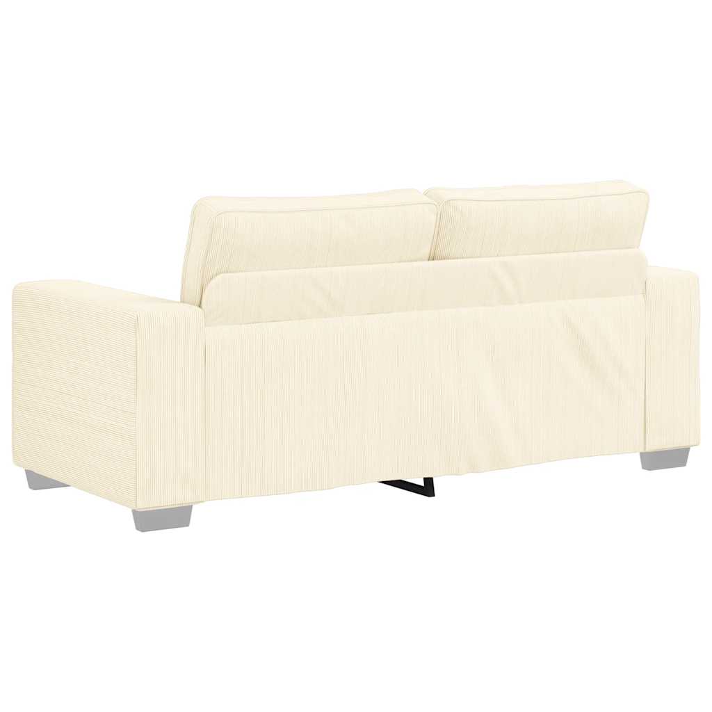 vidaXL Sofa dwuosobowa, kremowa, 180x77x82 cm, tkanina sztruksowa