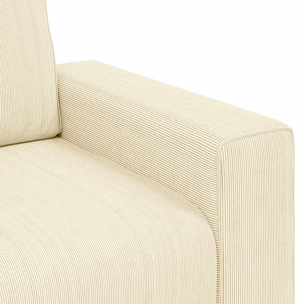 vidaXL Sofa dwuosobowa, kremowa, 180x77x82 cm, tkanina sztruksowa