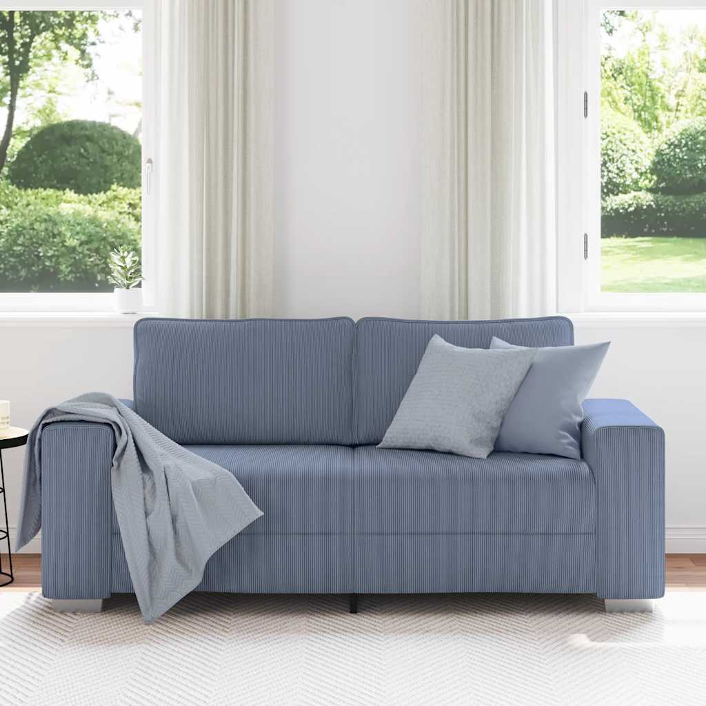 vidaXL Sofa dwuosobowa, niebieska, 180x77x82 cm, tkanina sztruksowa