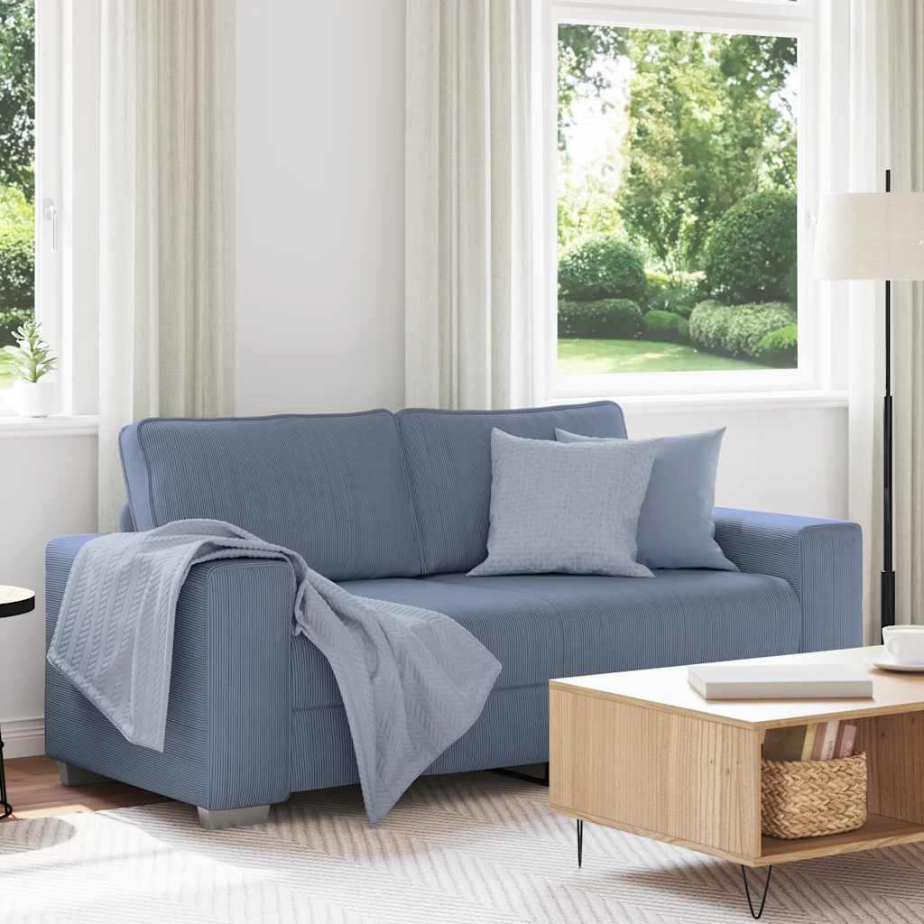 vidaXL Sofa dwuosobowa, niebieska, 180x77x82 cm, tkanina sztruksowa