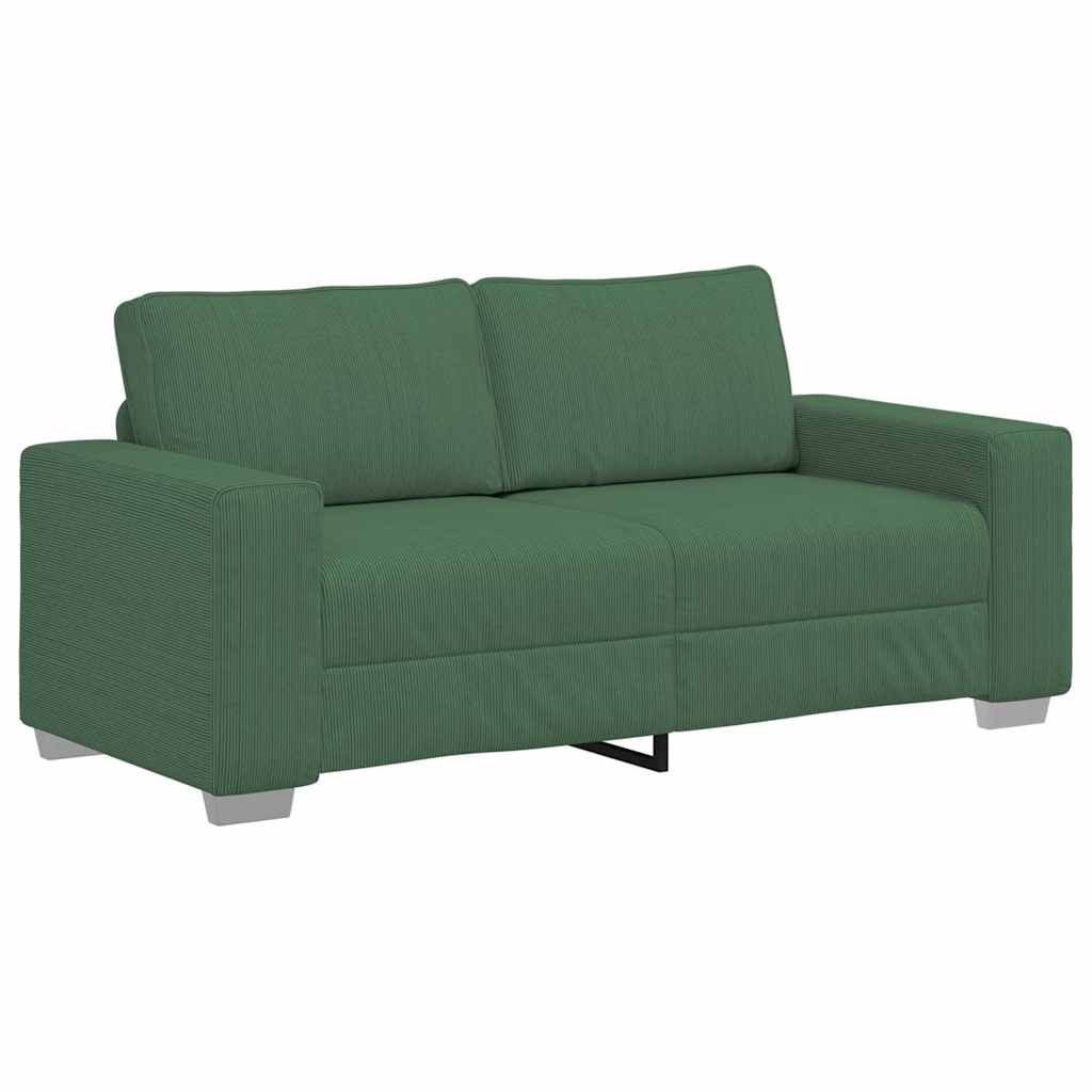 vidaXL Sofa dwuosobowa, ciemnozielona, 180x77x82 cm, tkanina sztruksowa