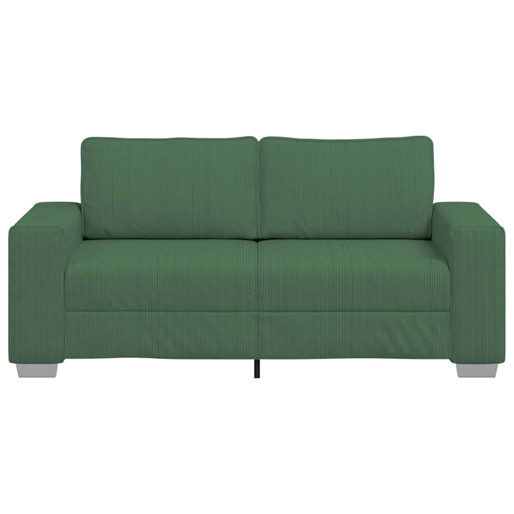 vidaXL Sofa dwuosobowa, ciemnozielona, 180x77x82 cm, tkanina sztruksowa