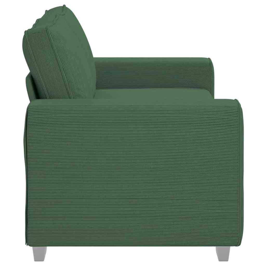 vidaXL Sofa dwuosobowa, ciemnozielona, 180x77x82 cm, tkanina sztruksowa