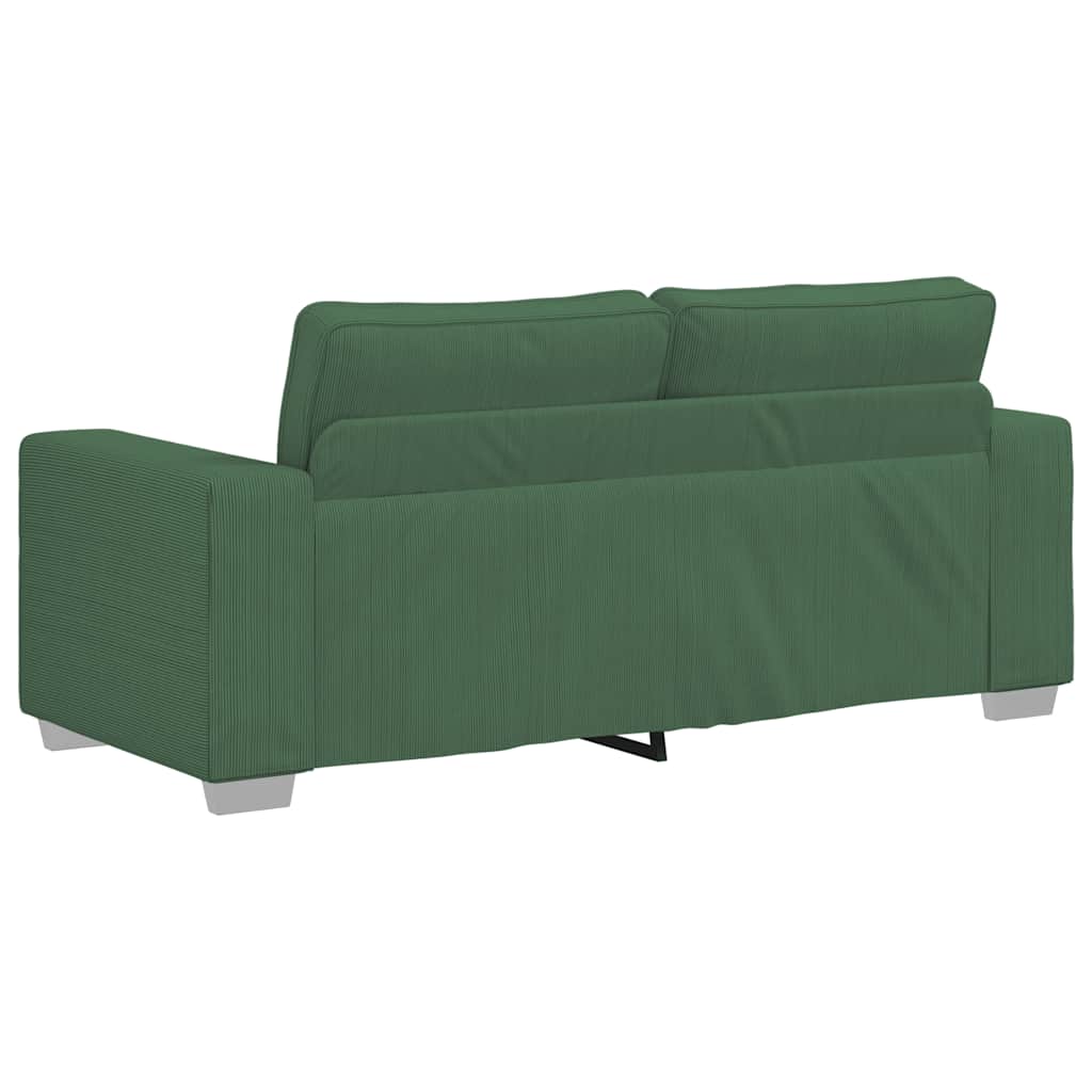 vidaXL Sofa dwuosobowa, ciemnozielona, 180x77x82 cm, tkanina sztruksowa