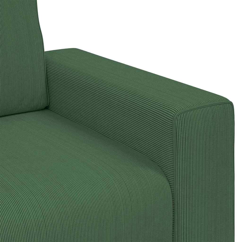 vidaXL Sofa dwuosobowa, ciemnozielona, 180x77x82 cm, tkanina sztruksowa