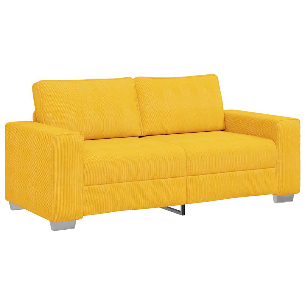 vidaXL Sofa dwuosobowa, jasnożółta, 180x77x82 cm, tkanina sztruksowa