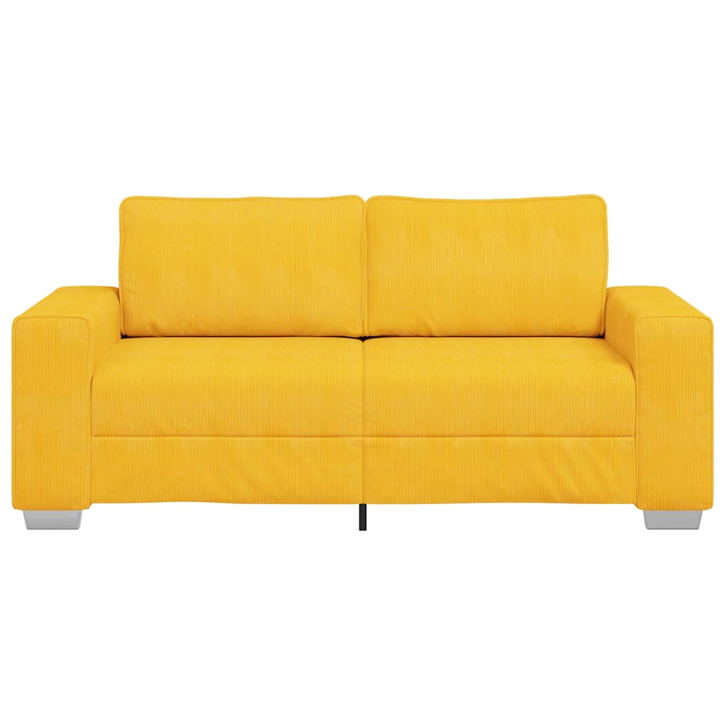 vidaXL Sofa dwuosobowa, jasnożółta, 180x77x82 cm, tkanina sztruksowa