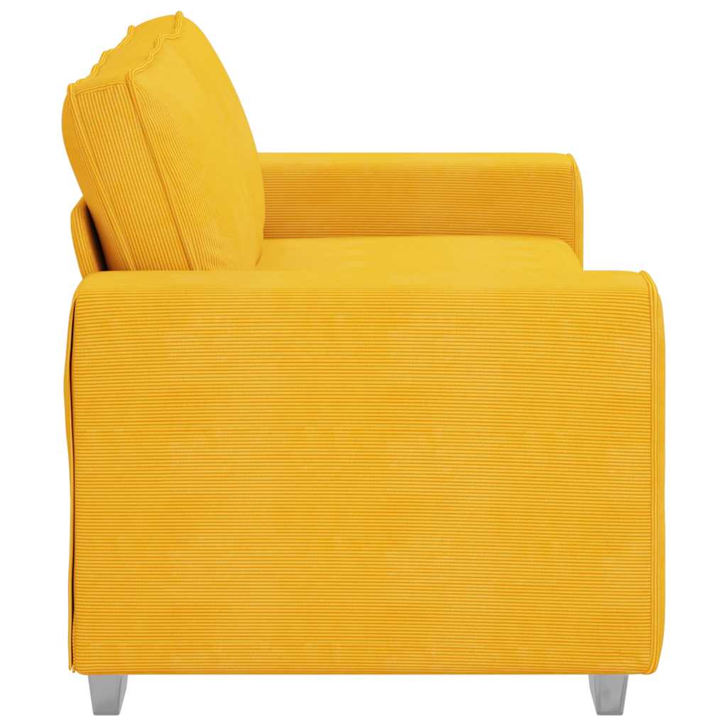 vidaXL Sofa dwuosobowa, jasnożółta, 180x77x82 cm, tkanina sztruksowa