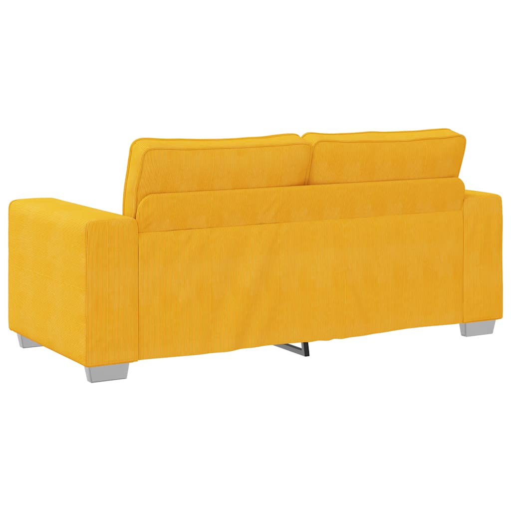 vidaXL Sofa dwuosobowa, jasnożółta, 180x77x82 cm, tkanina sztruksowa