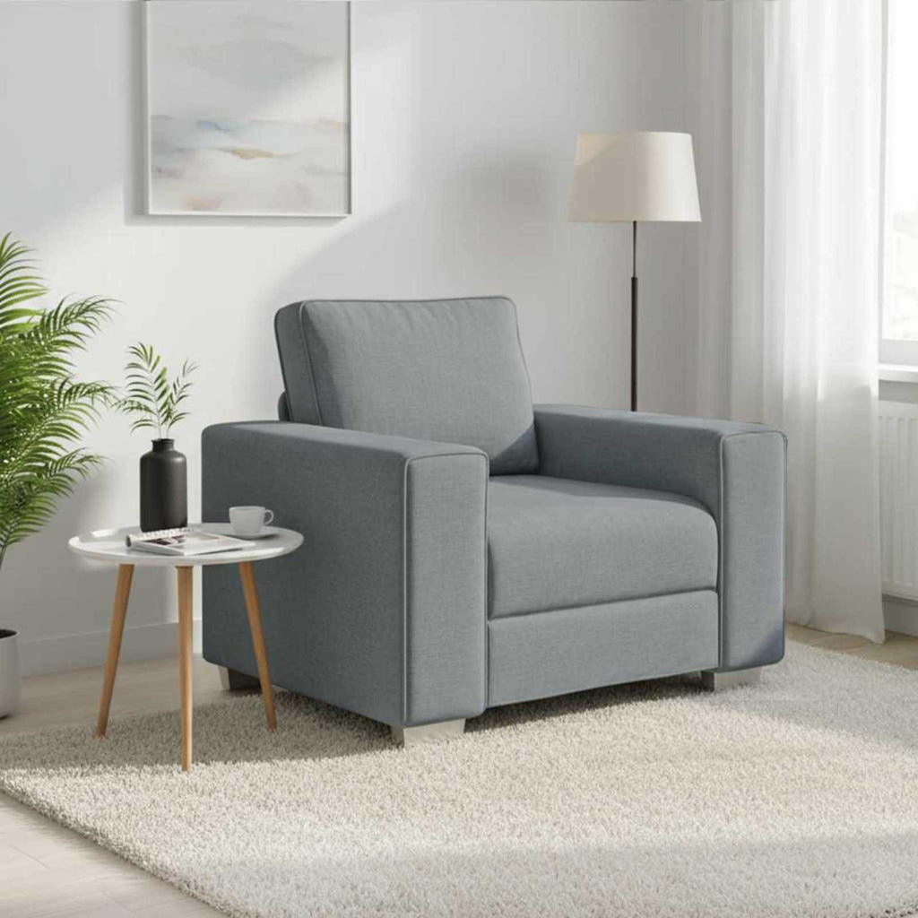 vidaXL Fotel Jasnoszary 100 cm tkanina