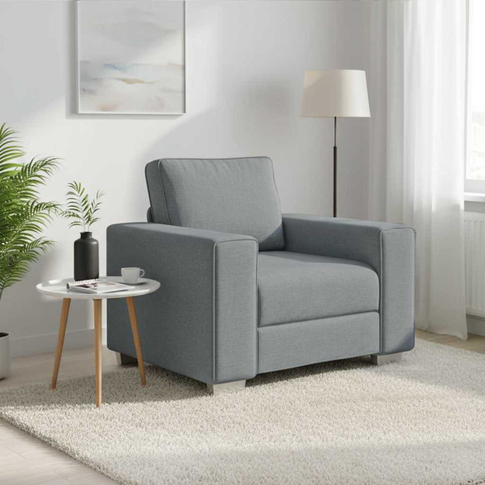 vidaXL Fotel Jasnoszary 100 cm tkanina