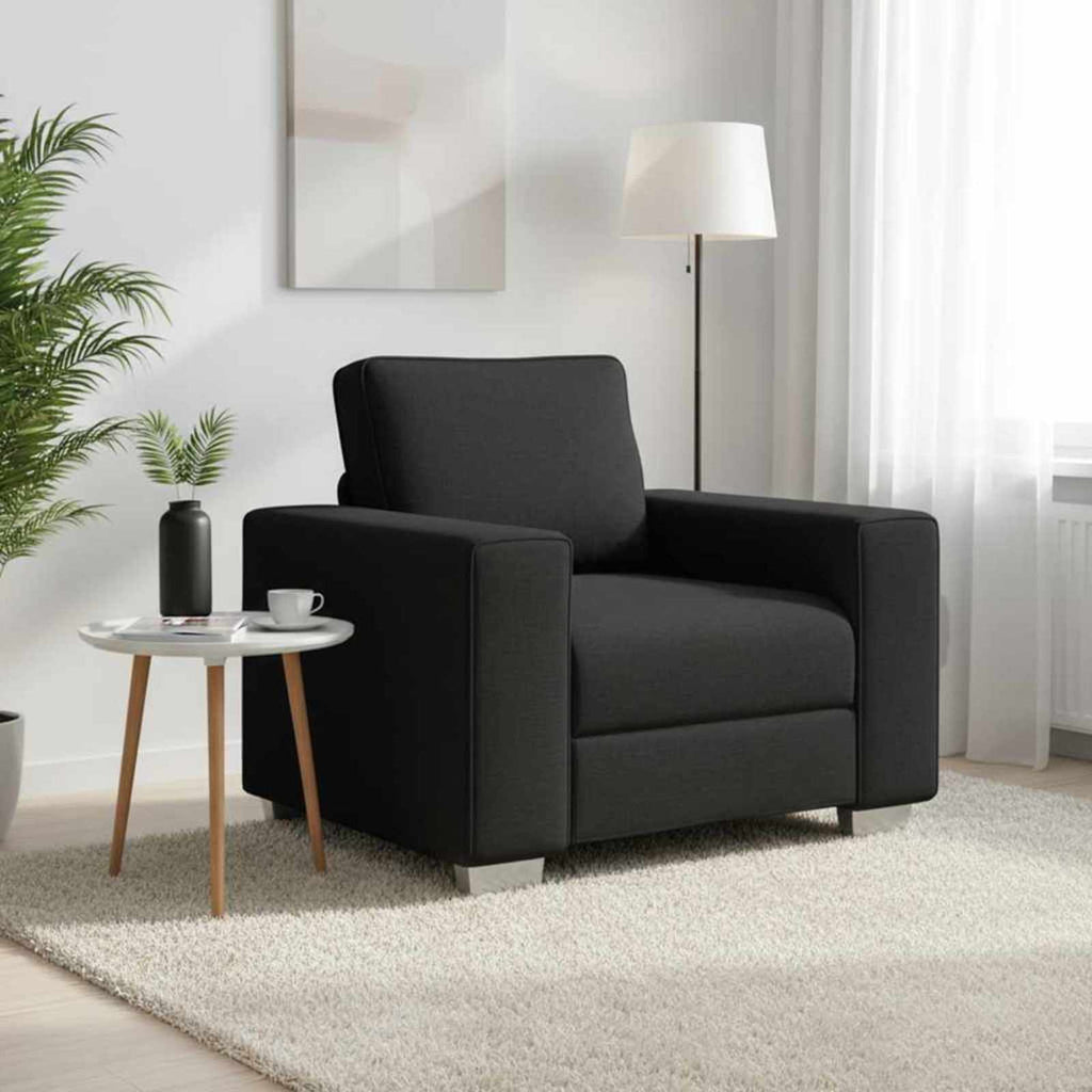 vidaXL Fotel Czarny 100 cm tkanina