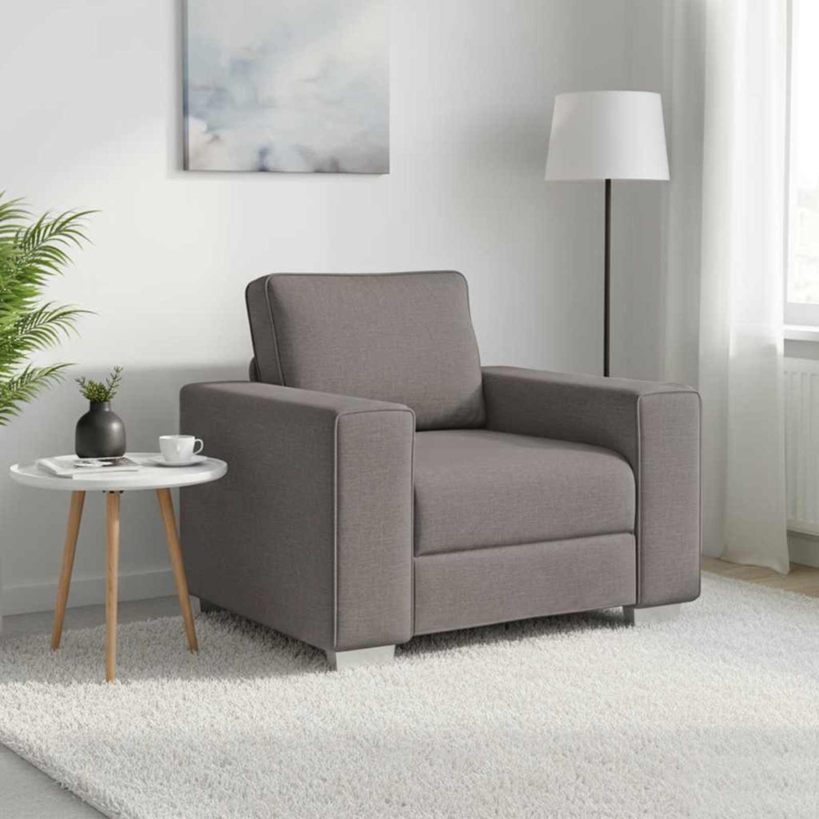 vidaXL Fotel Ciemnoszary 100 cm tkanina
