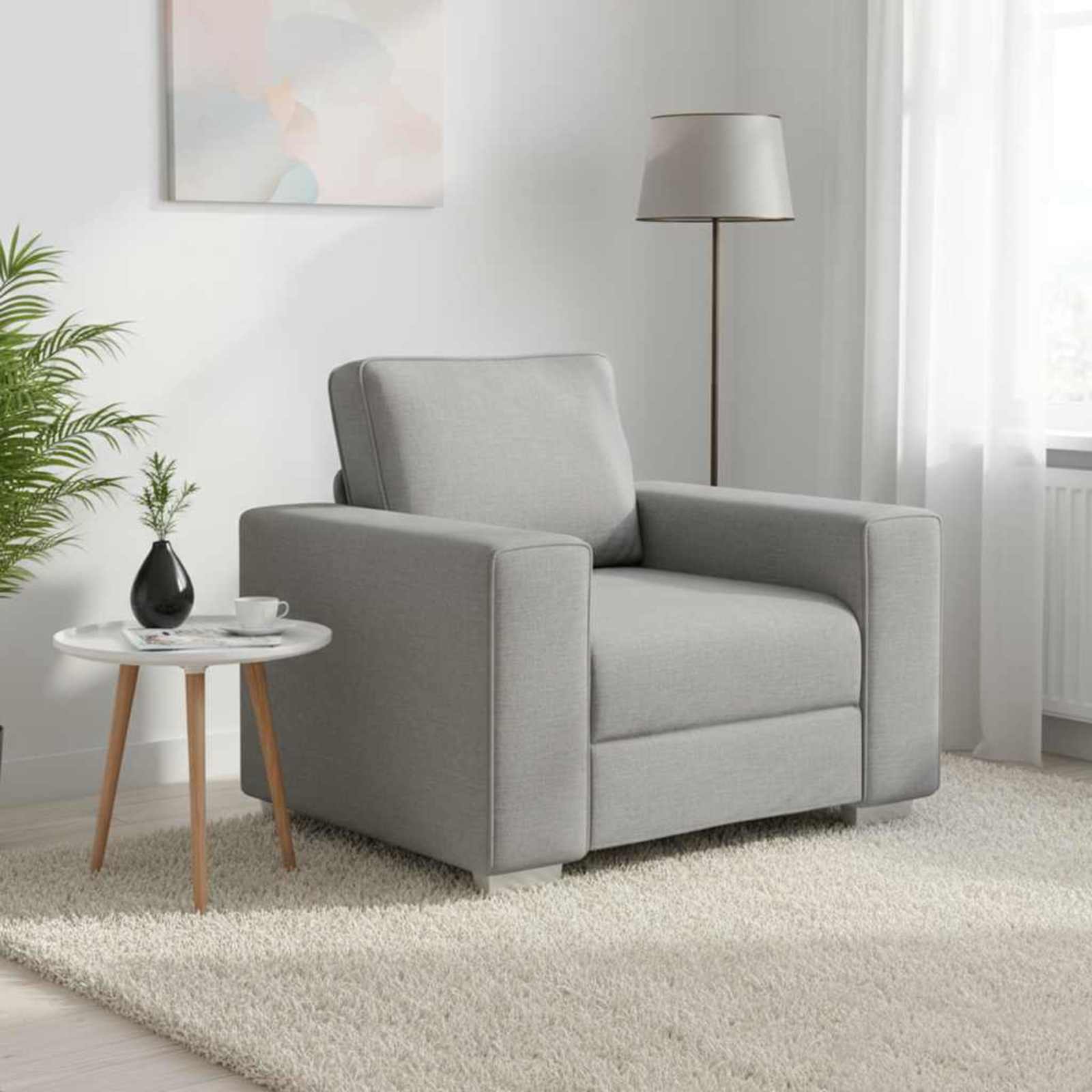 vidaXL Fotel Szary chmur 100 cm tkanina