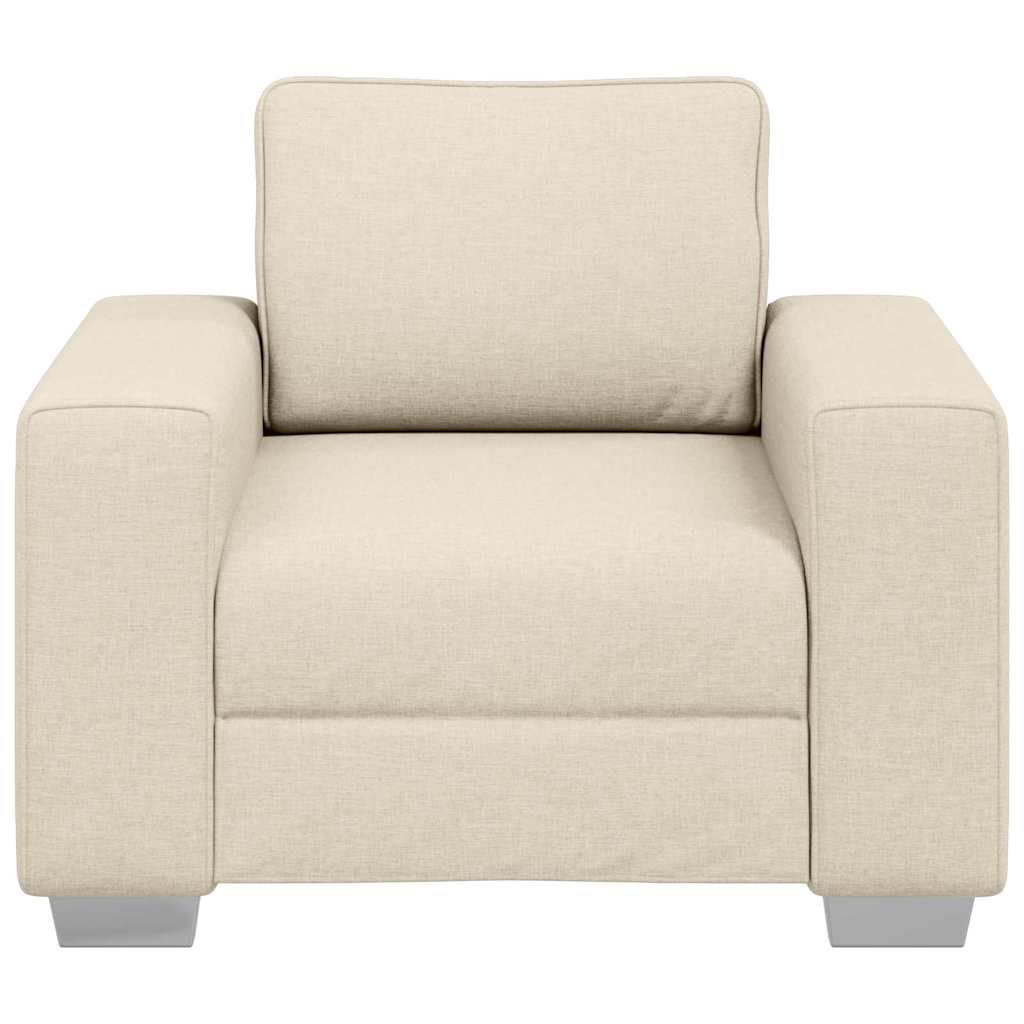 vidaXL Fotel Beżowy 100 cm Tkanina lniana