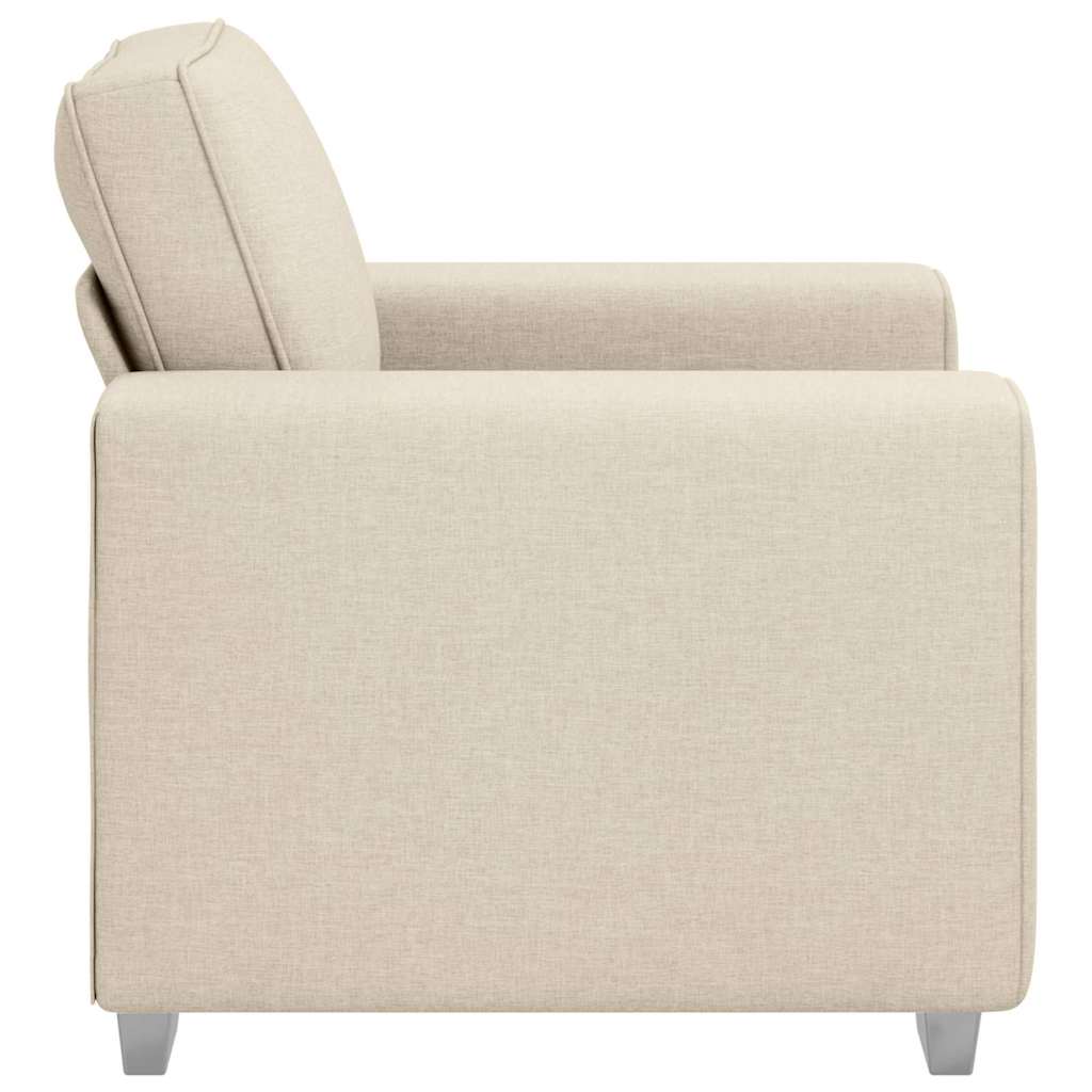 vidaXL Fotel Beżowy 100 cm Tkanina lniana