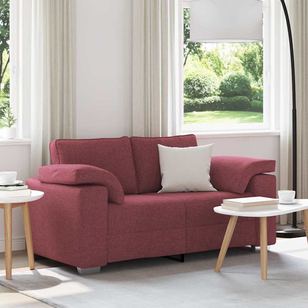 vidaXL Sofa dwuosobowa Czerwone wino 160 cm tkanina