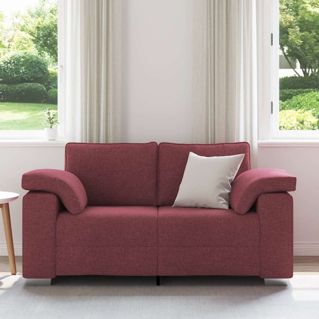vidaXL Sofa dwuosobowa Czerwone wino 160 cm tkanina