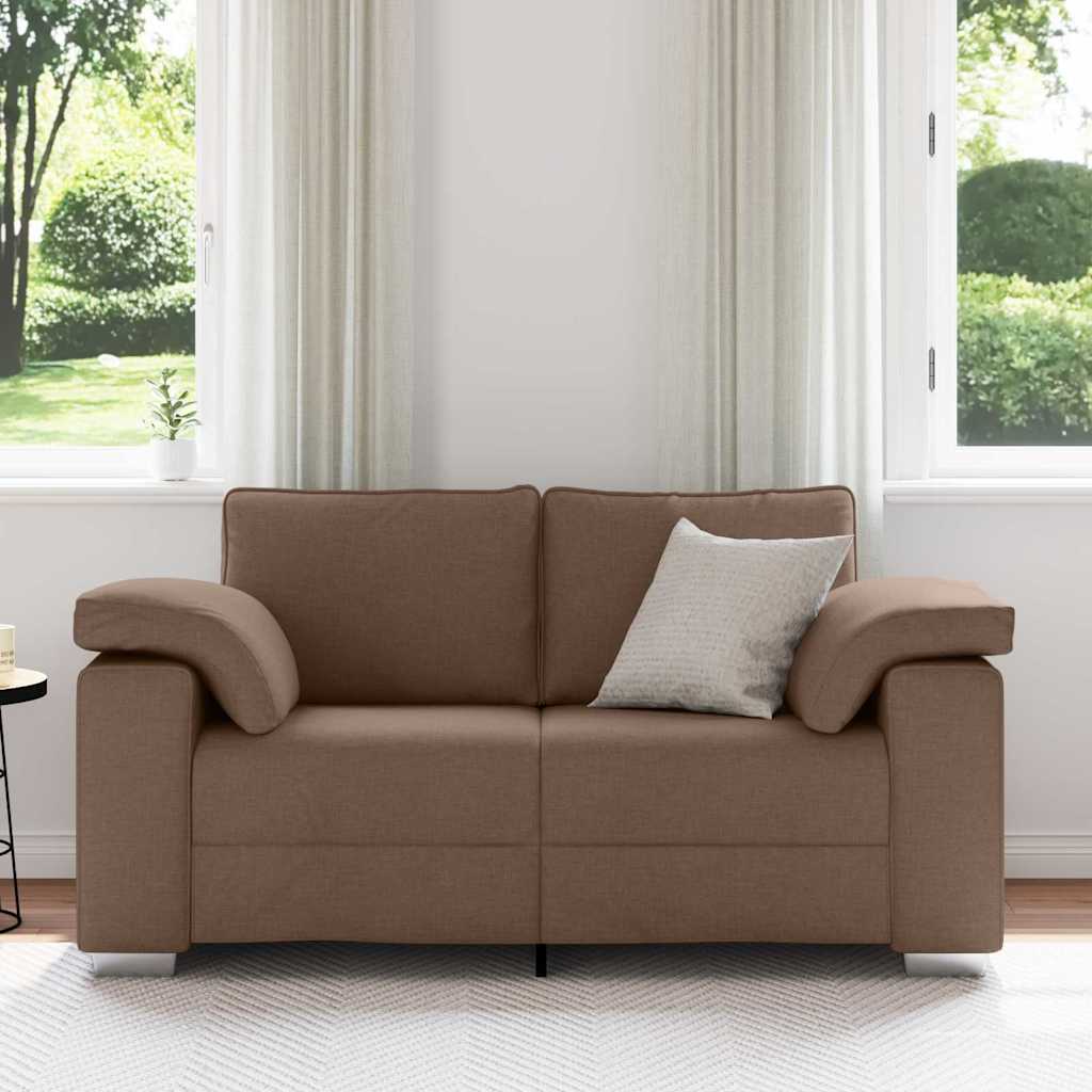 vidaXL Sofa dwuosobowa Brązowy 160 cm tkanina