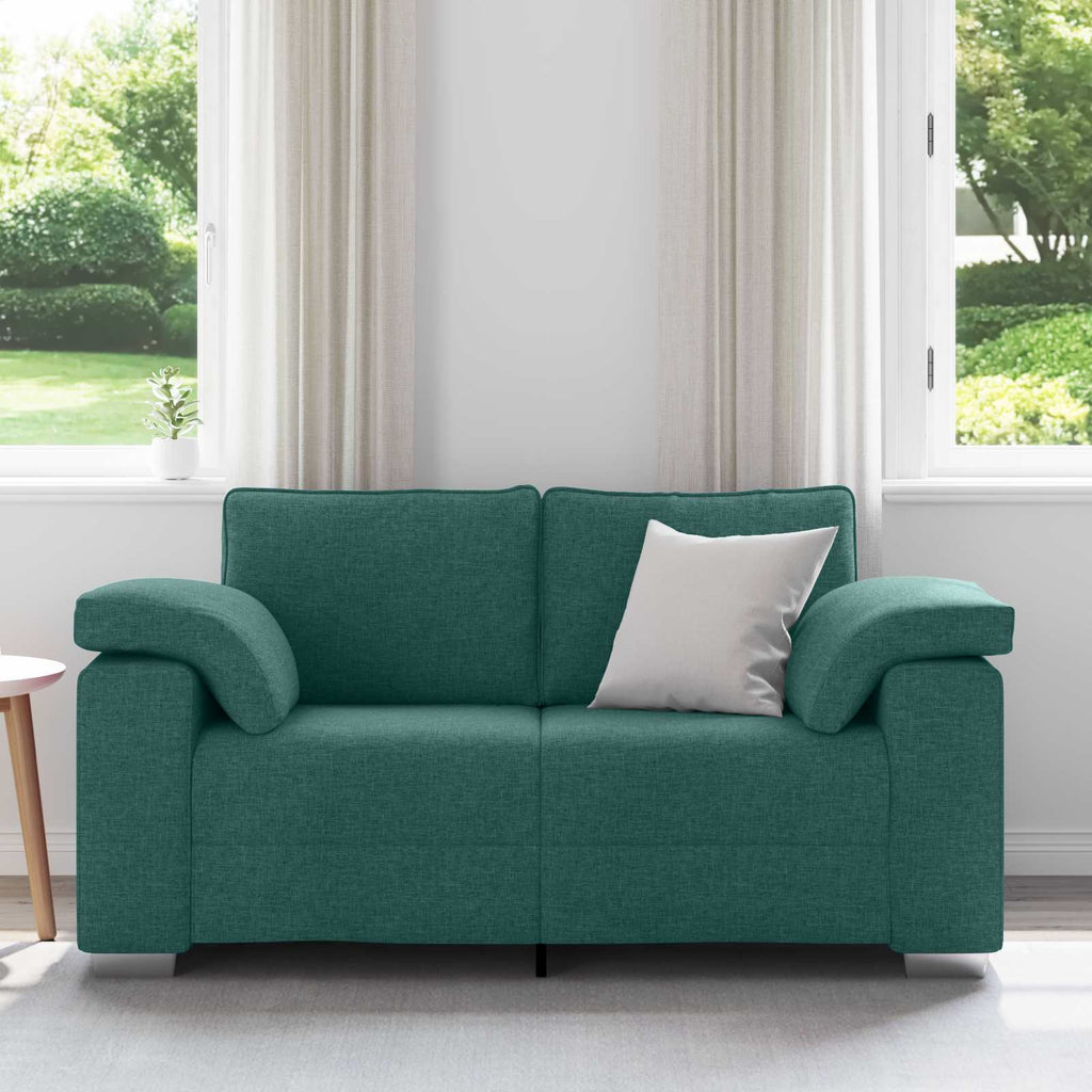 vidaXL Sofa dwuosobowa Ciemna zieleń 160 cm tkanina