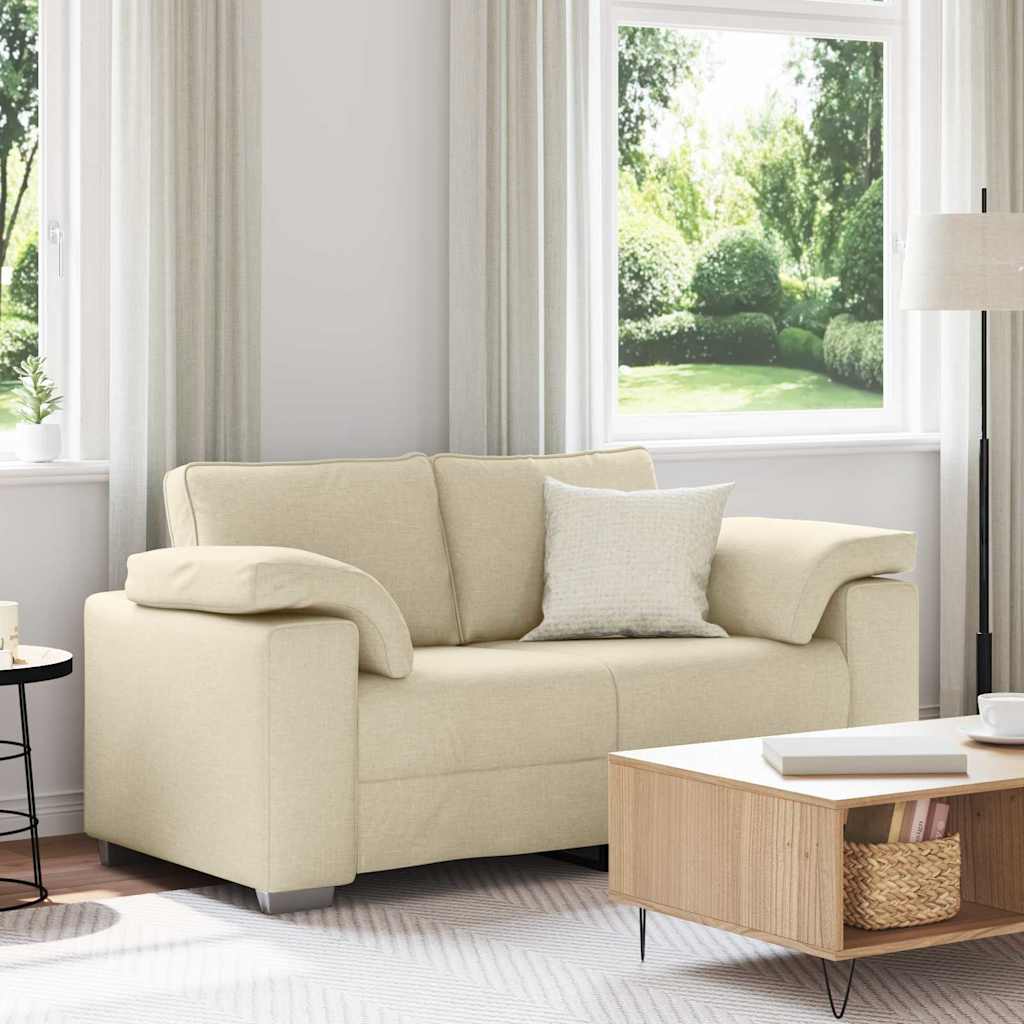 vidaXL Sofa dwuosobowa Kremowy 160 cm tkanina