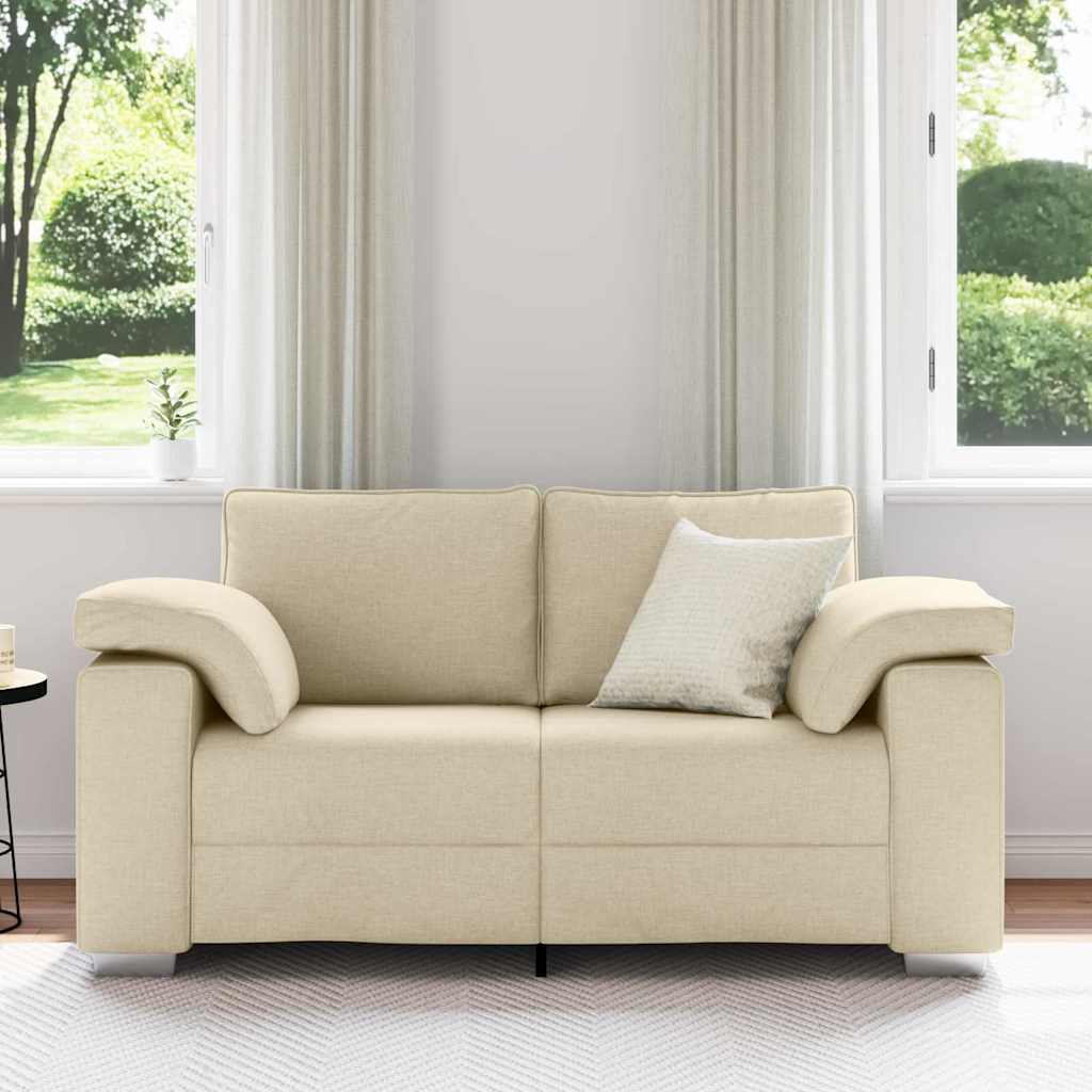 vidaXL Sofa dwuosobowa Kremowy 160 cm tkanina