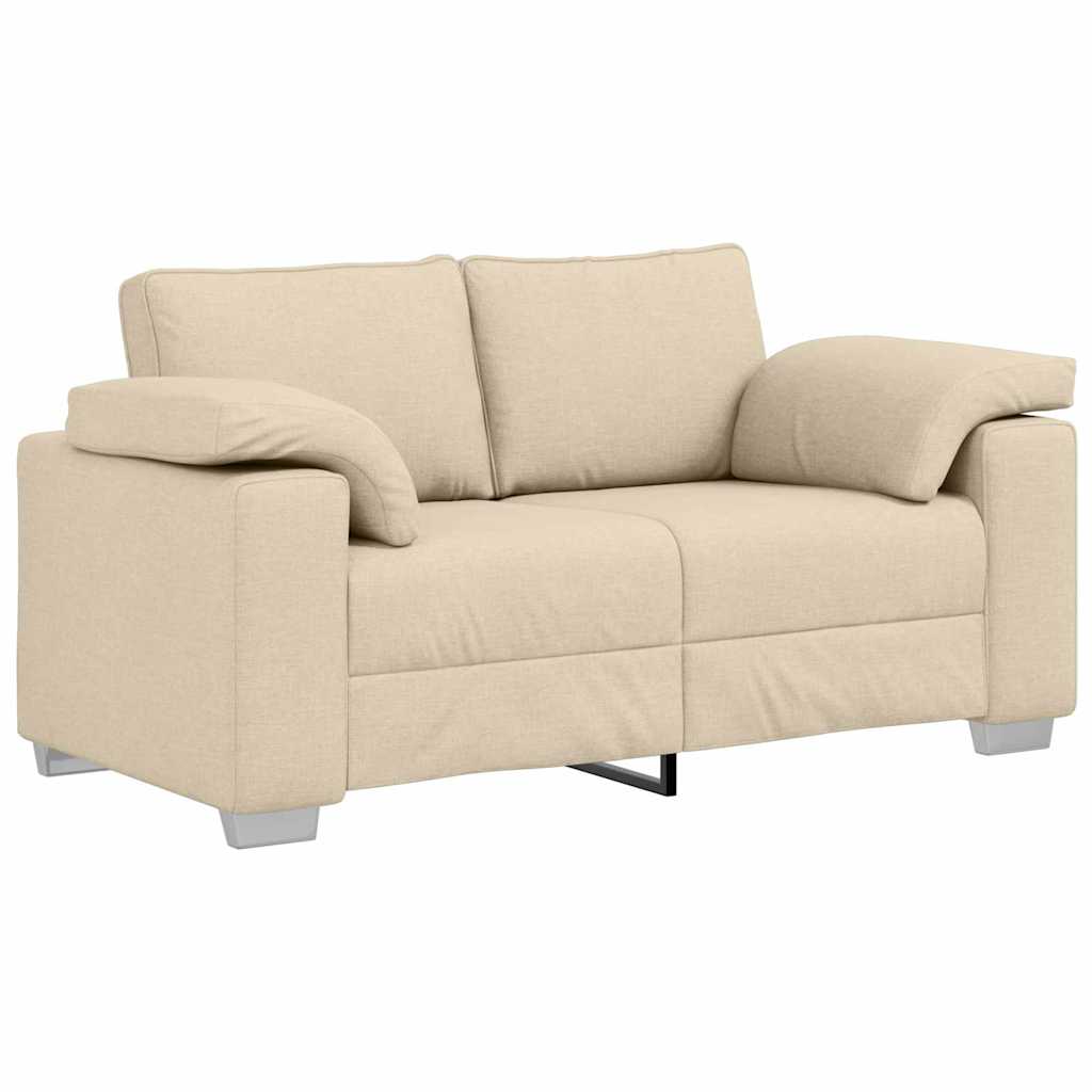 vidaXL Sofa dwuosobowa Kremowy 160 cm tkanina