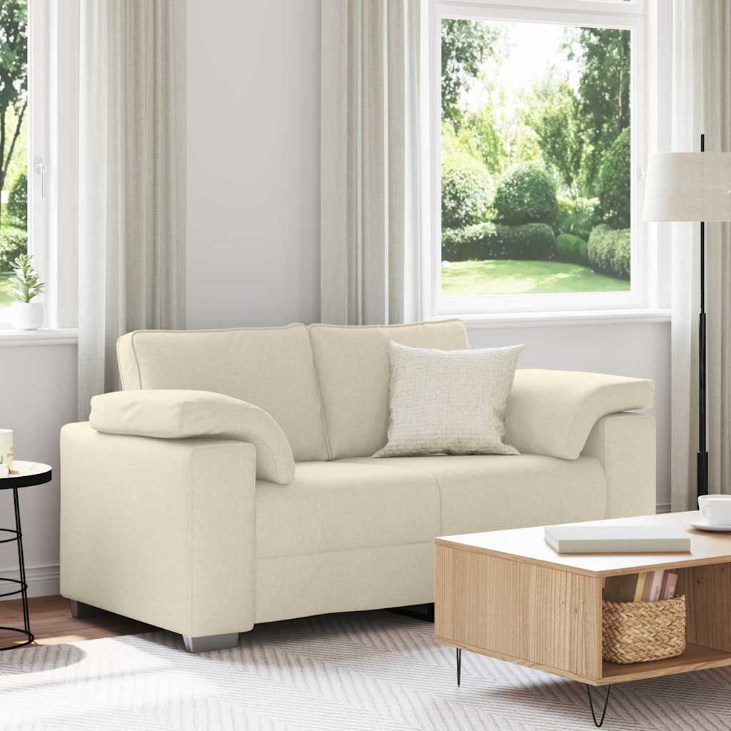 vidaXL Sofa dwuosobowa Beżowy 160 cm Tkanina lniana