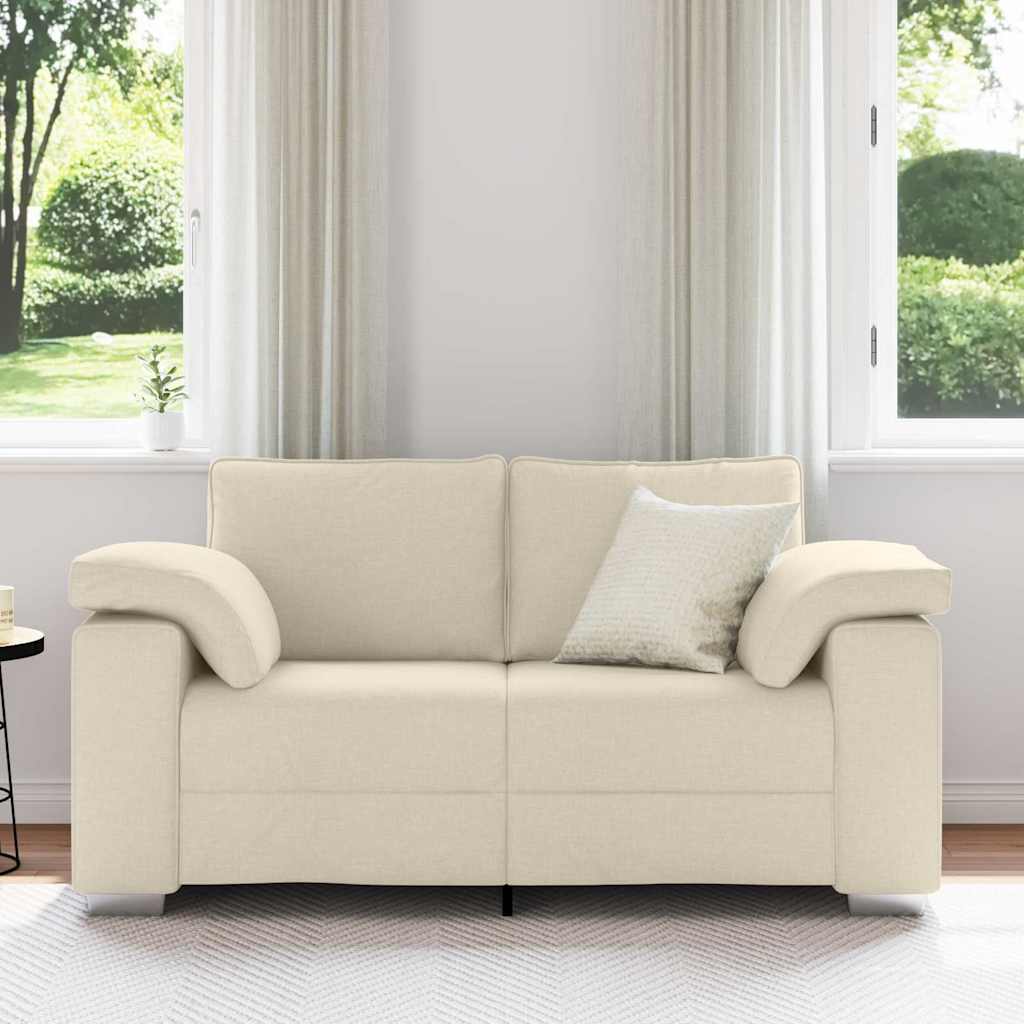 vidaXL Sofa dwuosobowa Beżowy 160 cm Tkanina lniana