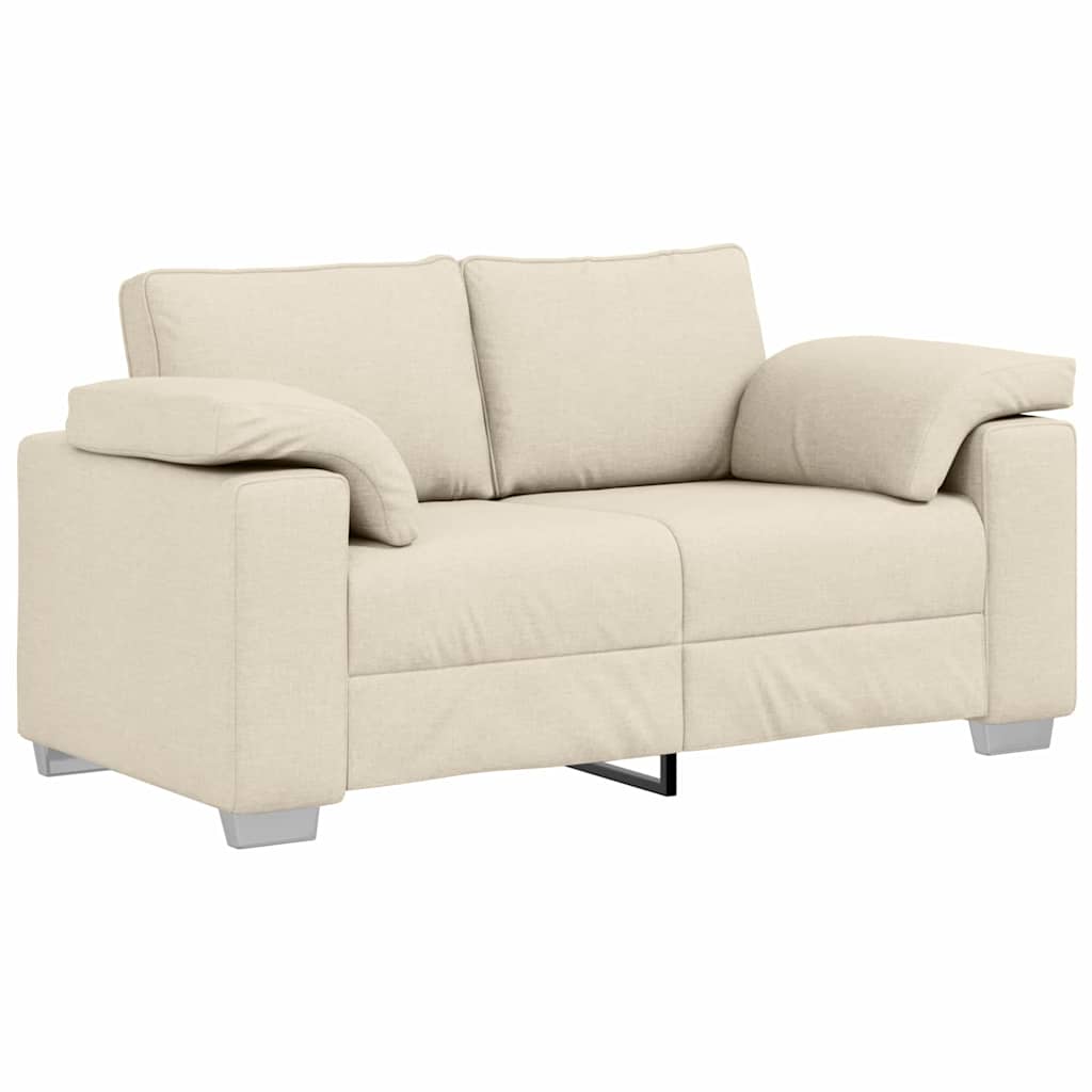 vidaXL Sofa dwuosobowa Beżowy 160 cm Tkanina lniana