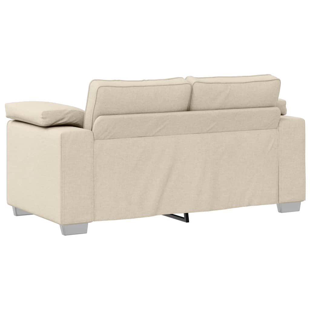 vidaXL Sofa dwuosobowa Beżowy 160 cm Tkanina lniana