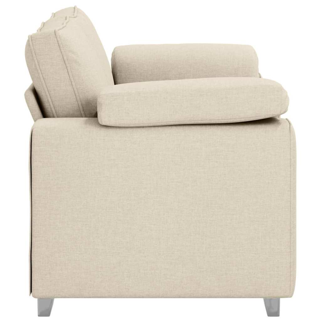 vidaXL Sofa dwuosobowa Beżowy 160 cm Tkanina lniana