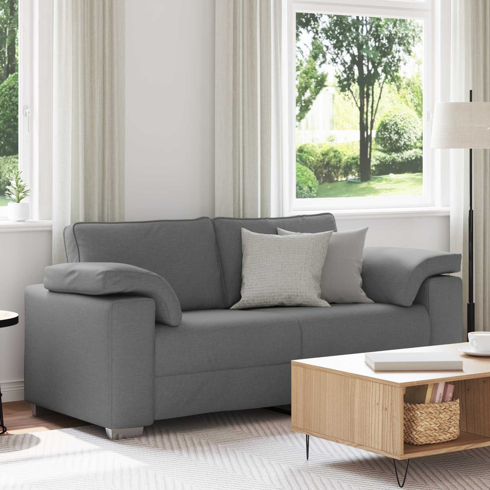 vidaXL Sofa dwuosobowa Ciemnoszary 180 cm tkanina