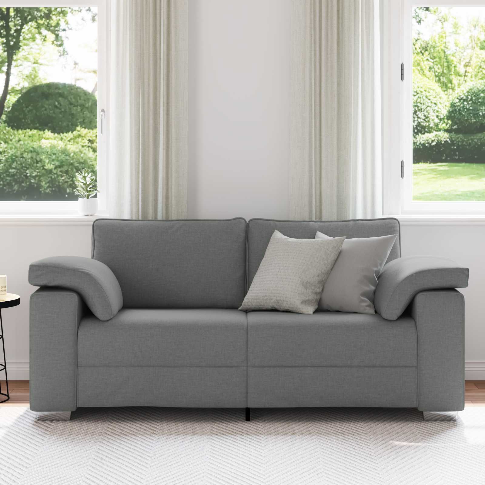 vidaXL Sofa dwuosobowa Ciemnoszary 180 cm tkanina