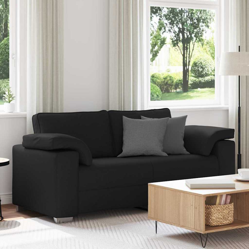 vidaXL Sofa dwuosobowa Czarny 180 cm tkanina