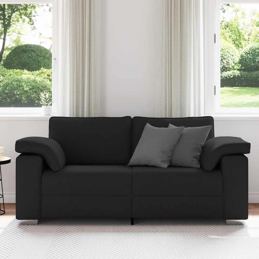 vidaXL Sofa dwuosobowa Czarny 180 cm tkanina